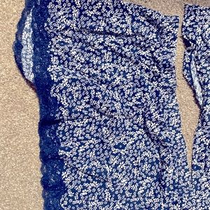 Matching silk set Short & tank Blue/white flowers